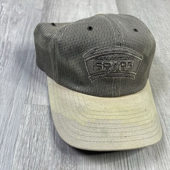 Vintage 1990’s San Antonio Spurs StrapBack Hat by ANNCO Tan RARE NOS - Picture 2 of 9